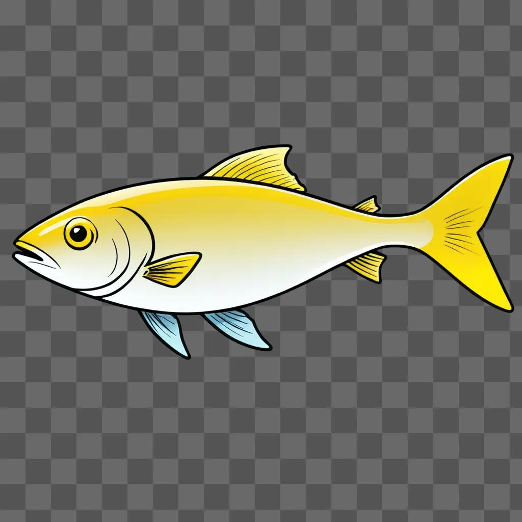 A simple fish drawing on a beige background