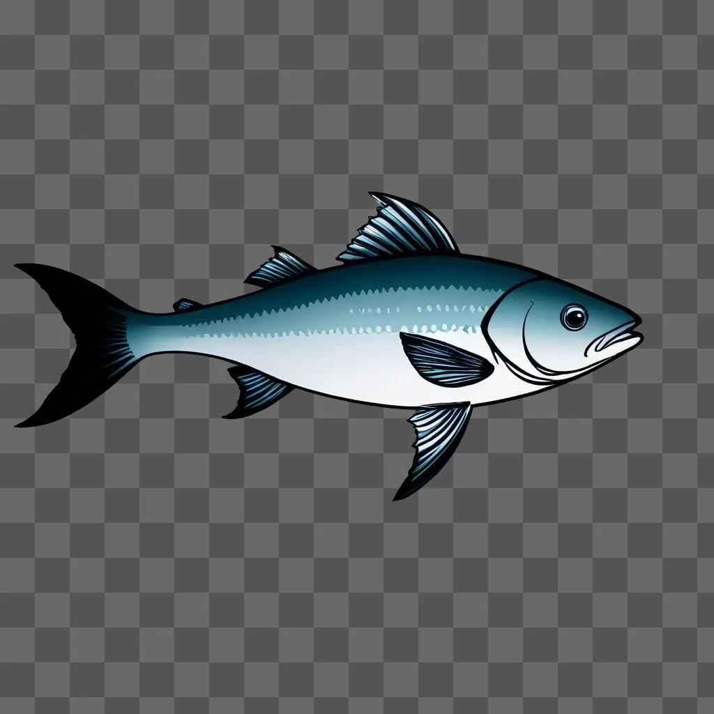 A simple fish drawing on a dark background