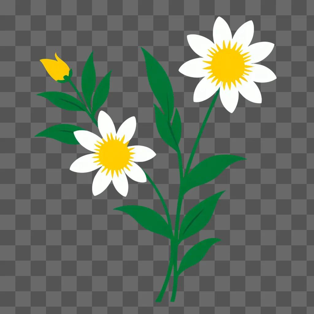 A simple flower drawing on a green background