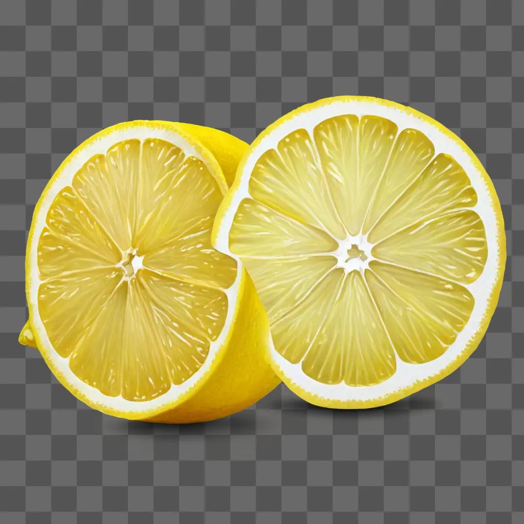 A simple lemon drawing is shown on a yellow background