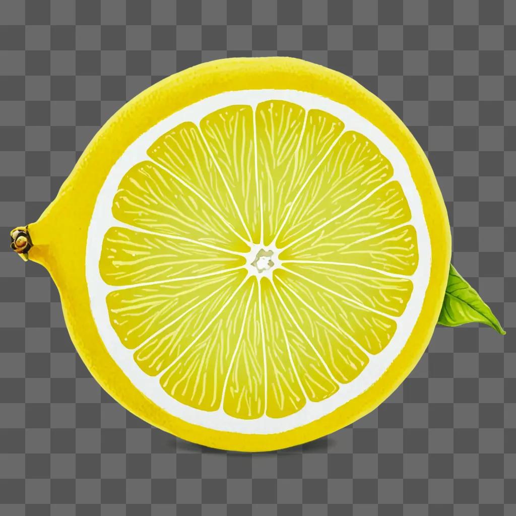 A simple lemon drawing on a yellow background