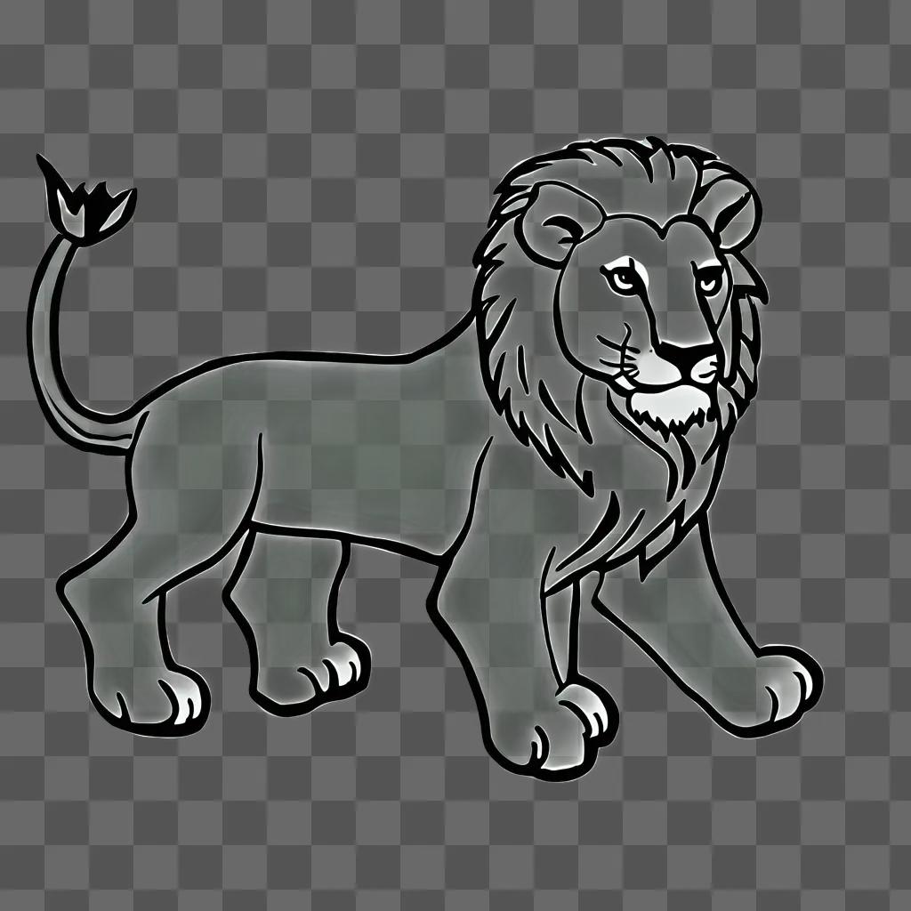 A simple lion drawing for kids