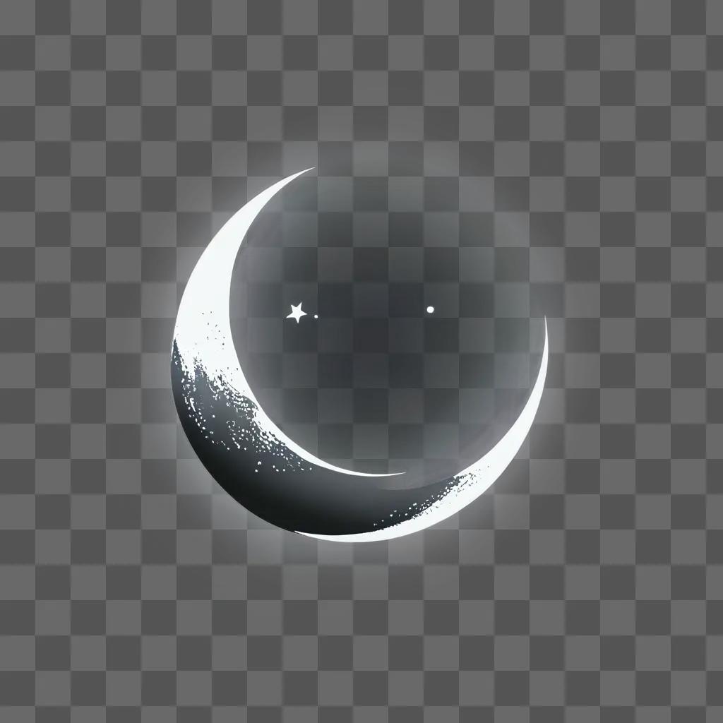 A simple moon drawing in black and white