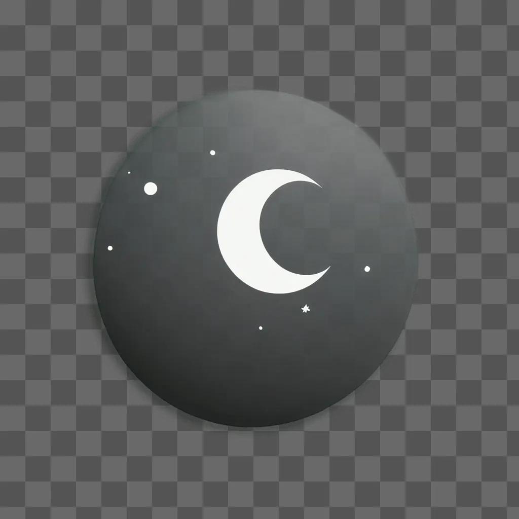 A simple moon drawing on a gray background