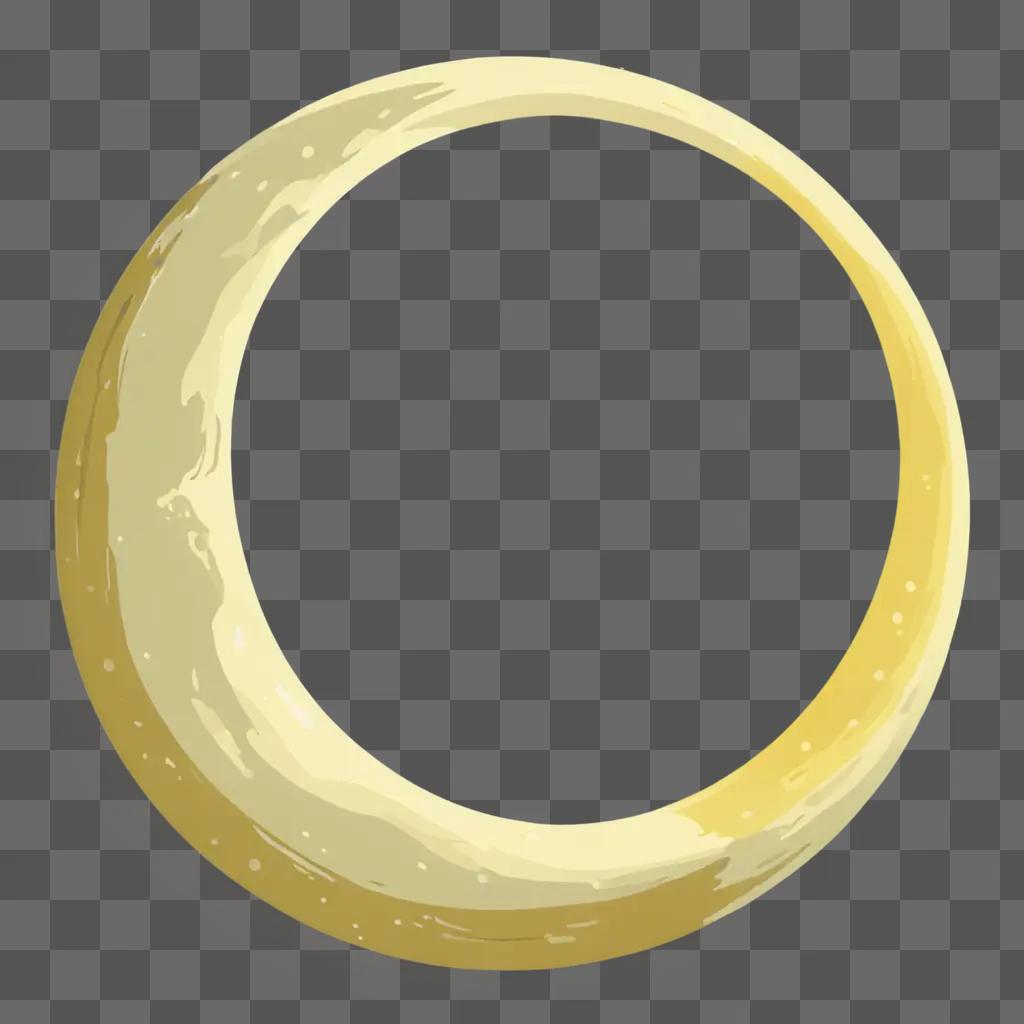 A simple moon drawing on a yellow background