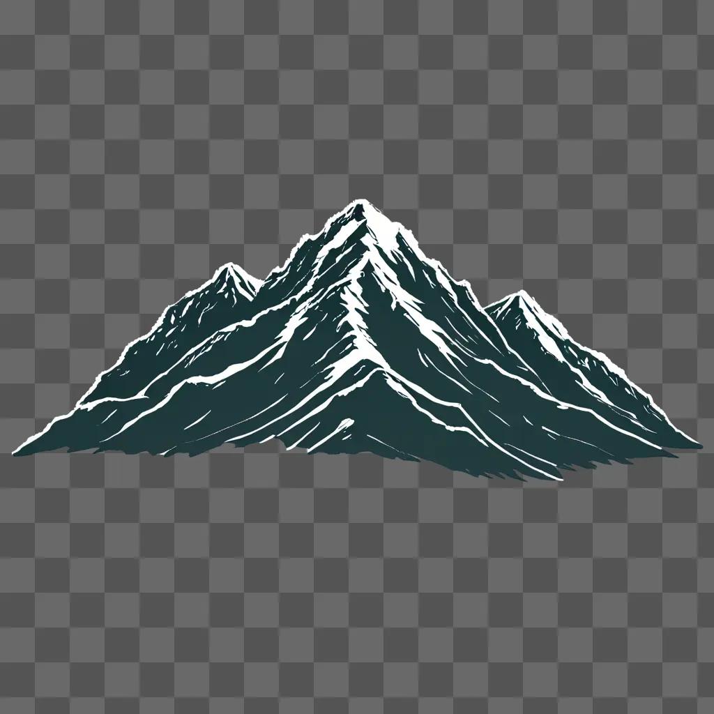 A simple mountain drawing on a dark background