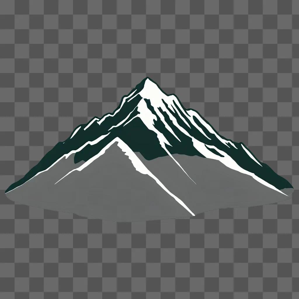 A simple mountain drawing with a light source