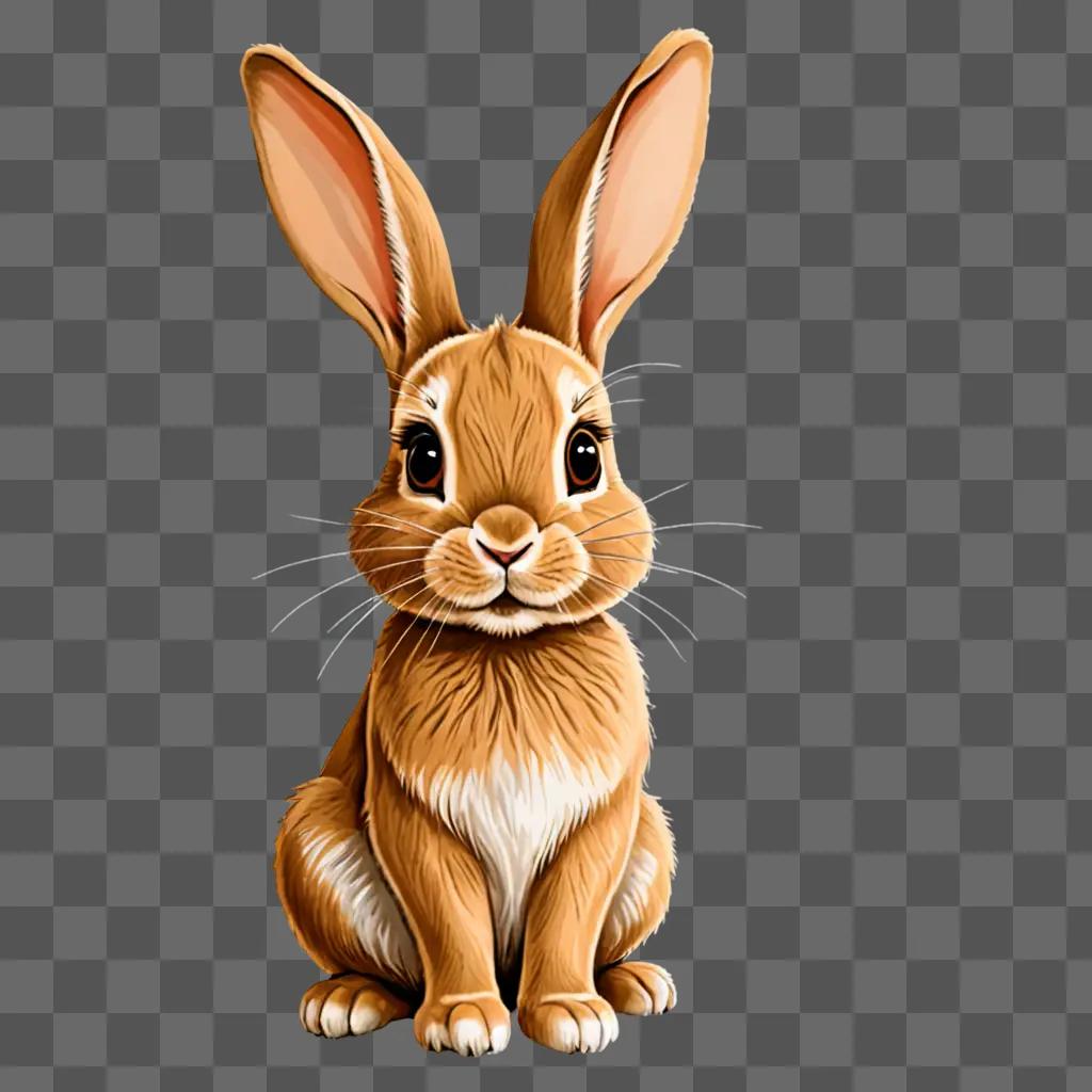 A simple rabbit drawing on a beige background