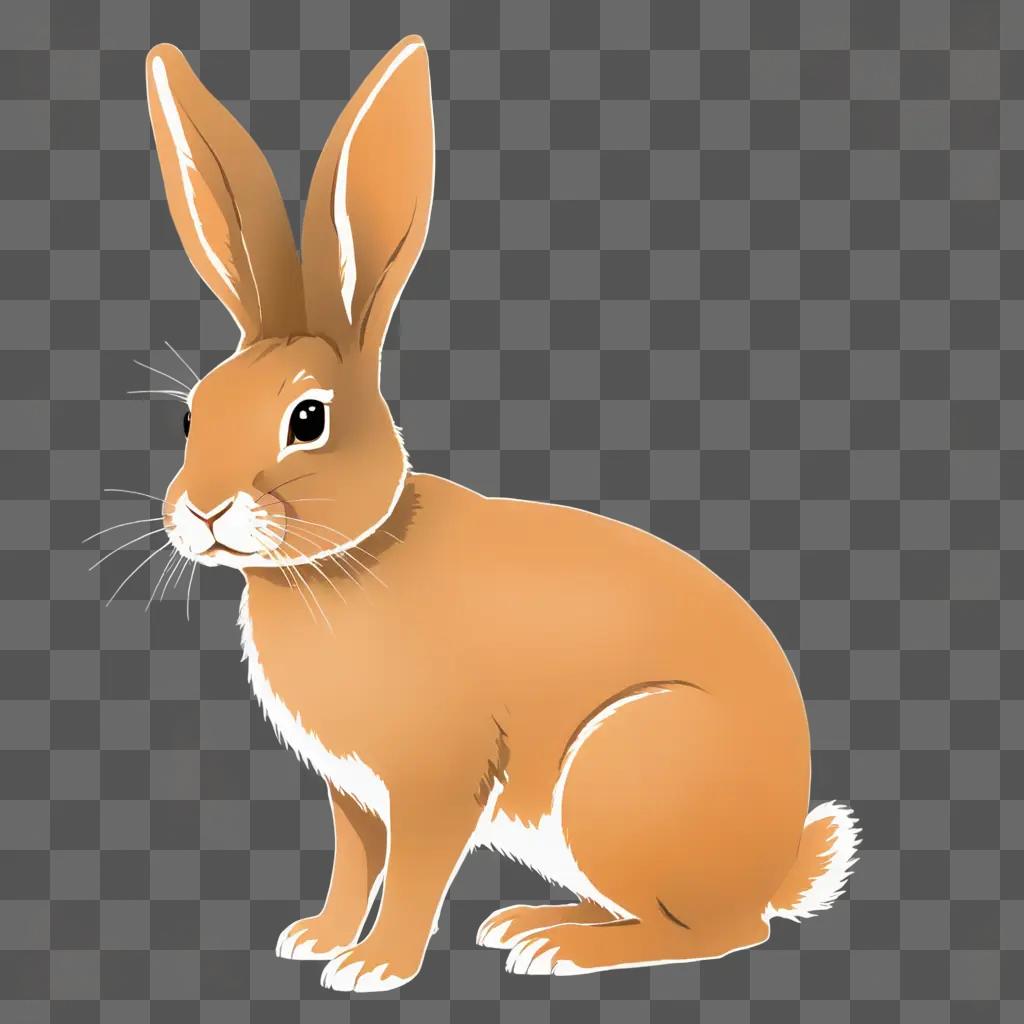 A simple rabbit drawing on a beige background