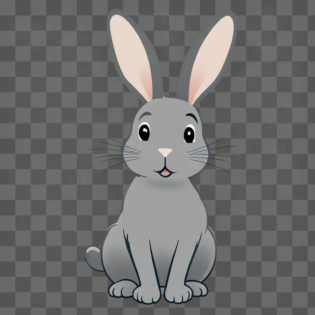 A simple rabbit drawing on a gray background