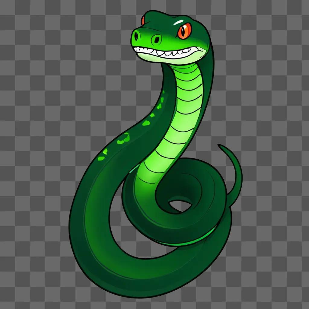 A simple snake drawing on a green background