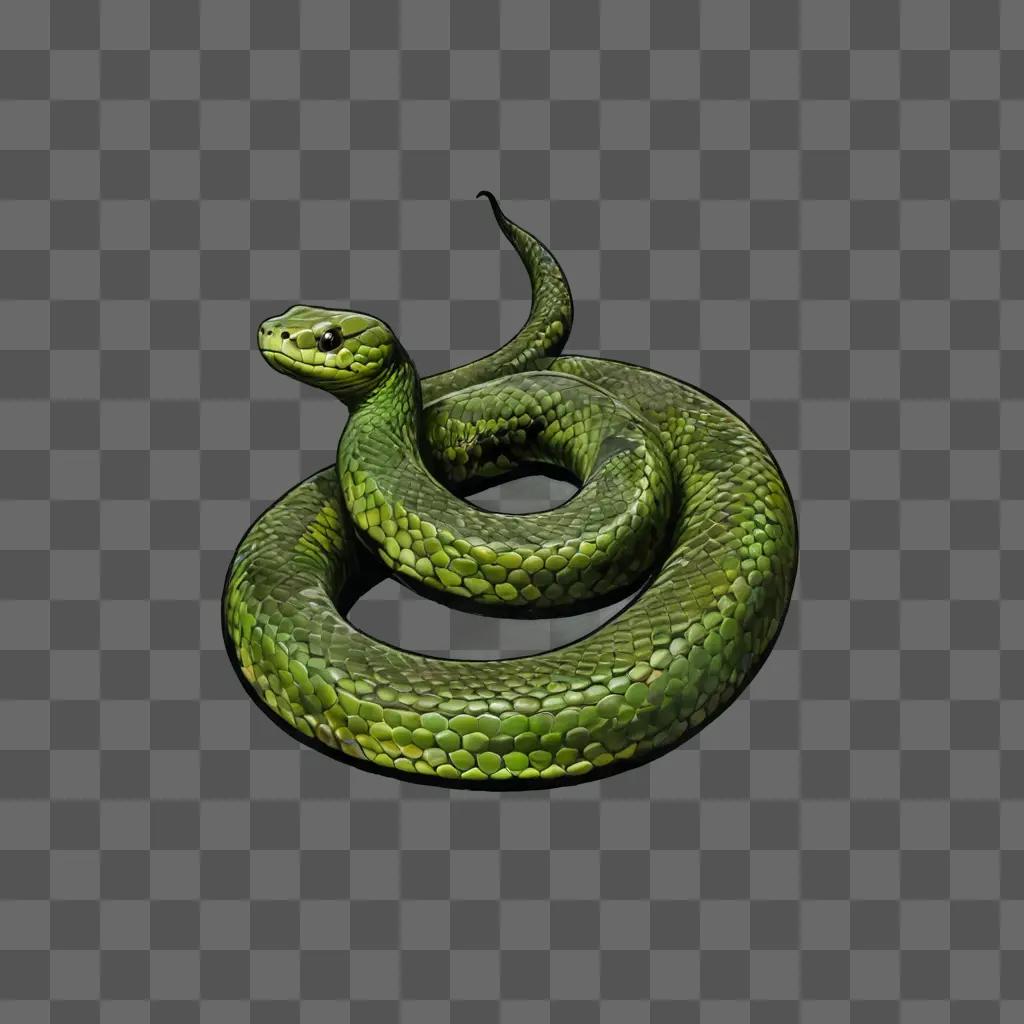 A simple snake drawing on a green background