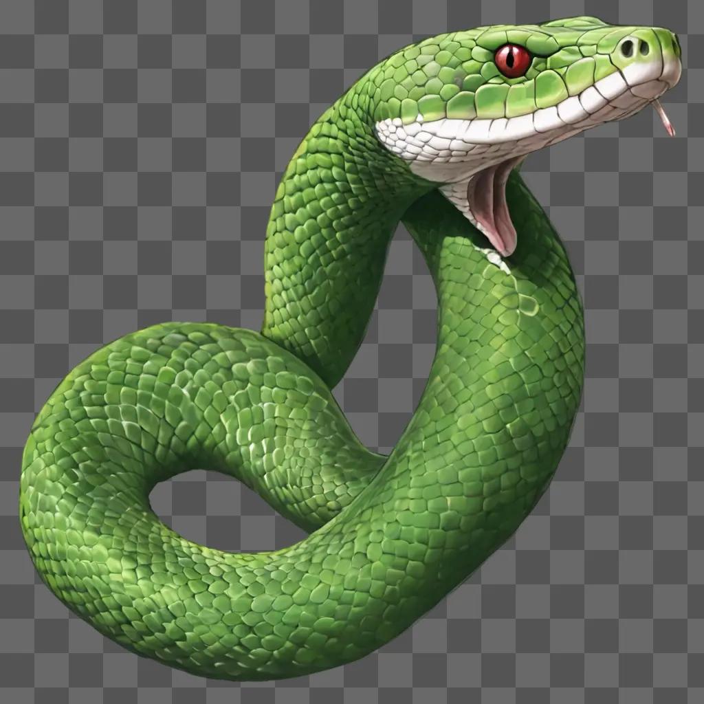 A simple snake drawing on a green background