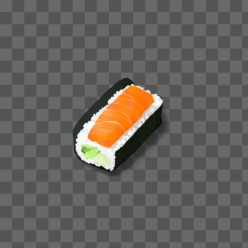 A simple sushi drawing on brown background