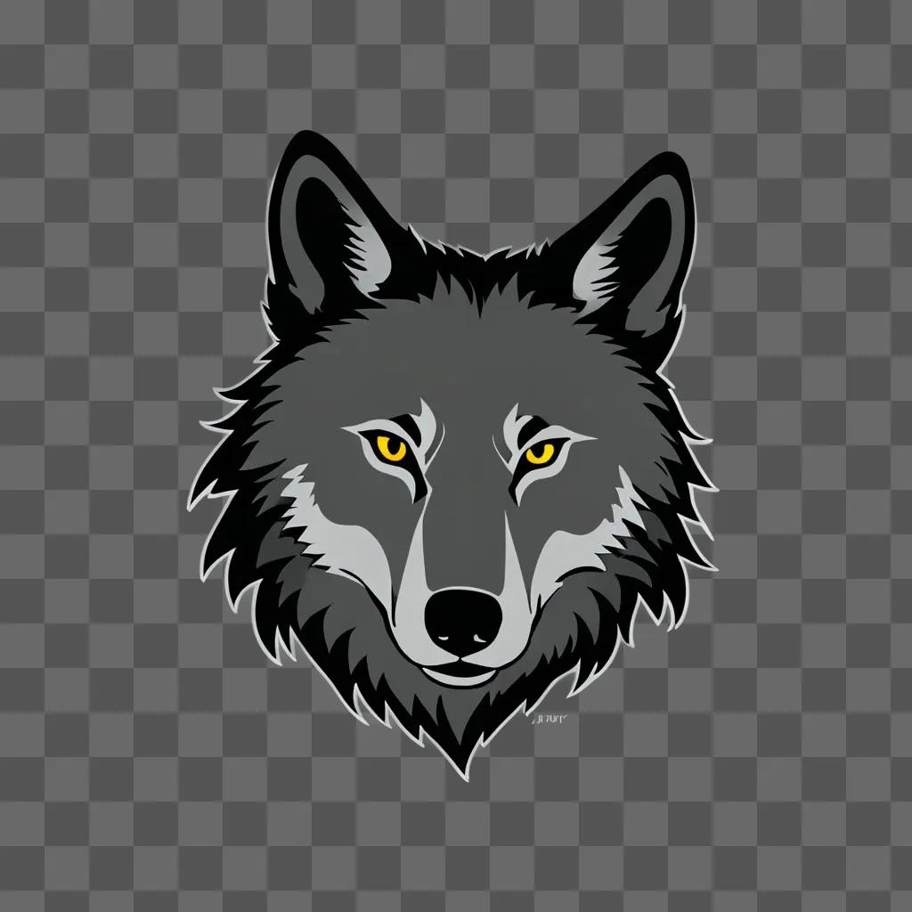 A simple wolf drawing on a dark background