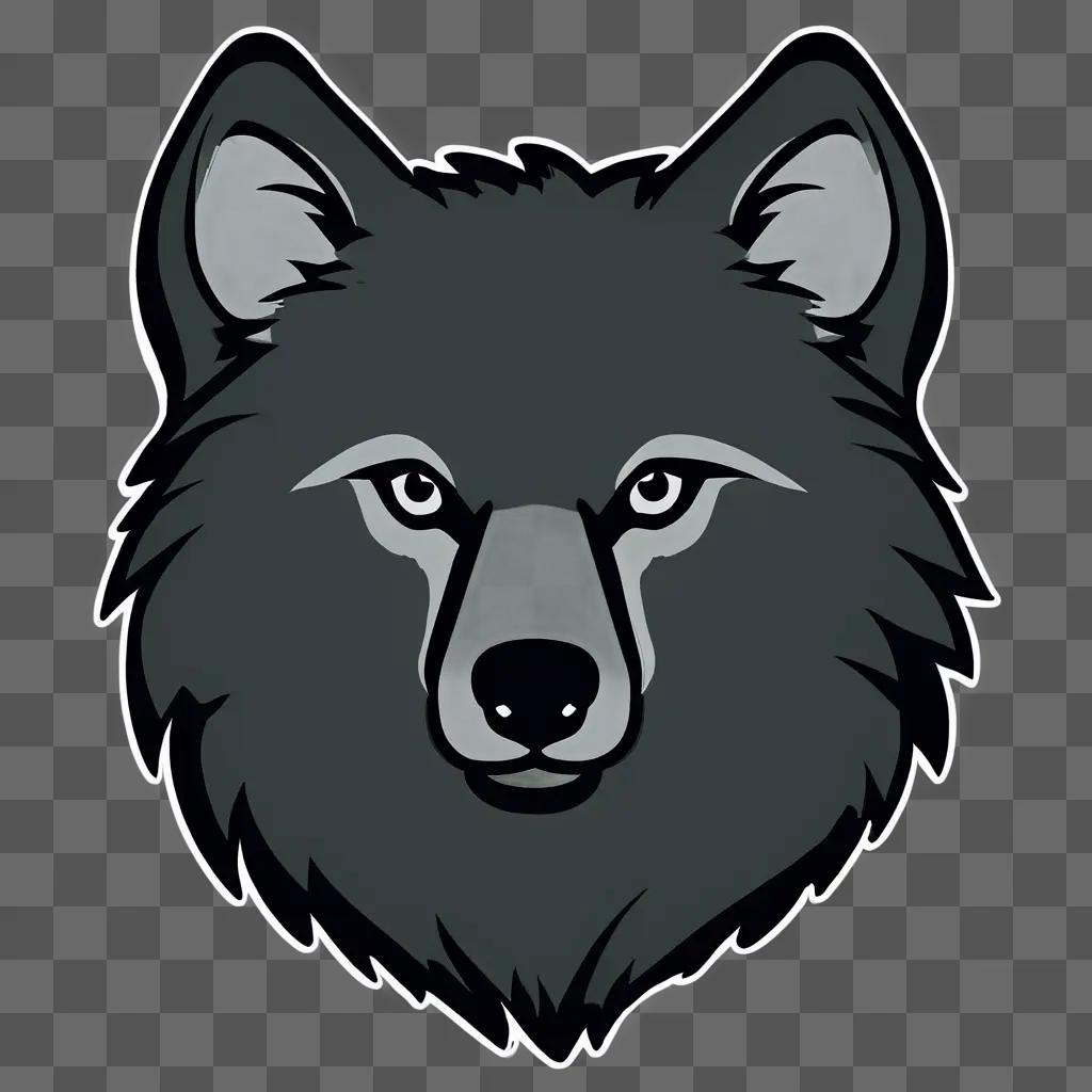 A simple wolf drawing on a dark background