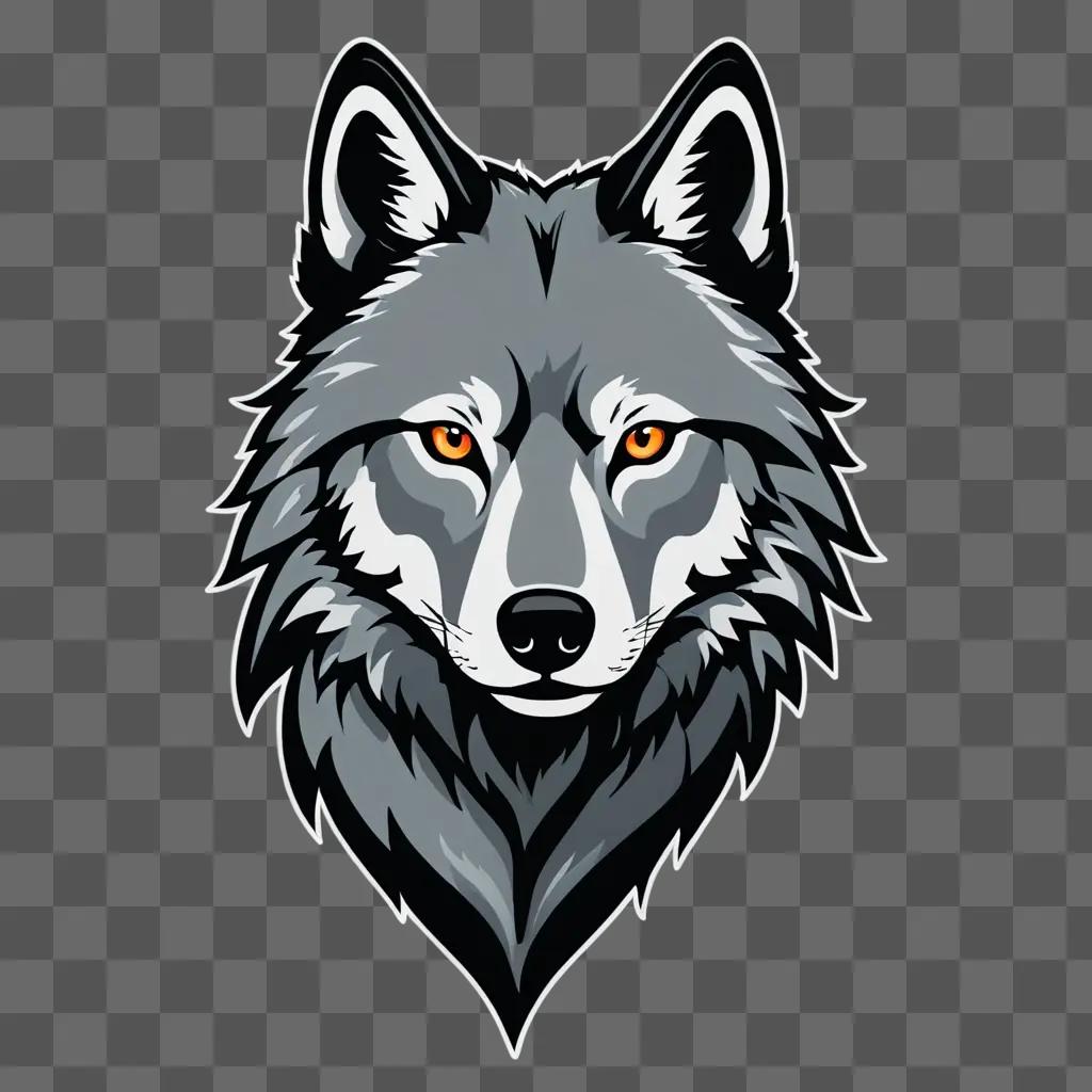 A simple wolf drawing with a dark background