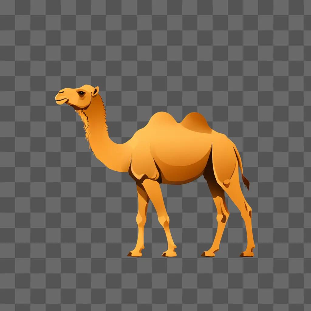 A sketch of a camel in a brown background