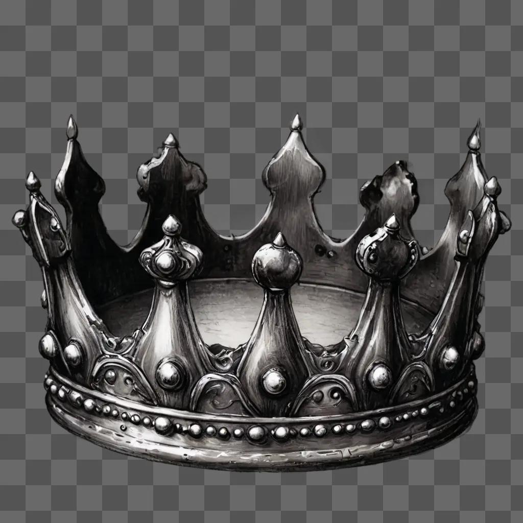 A sketch of a crown with intricate details