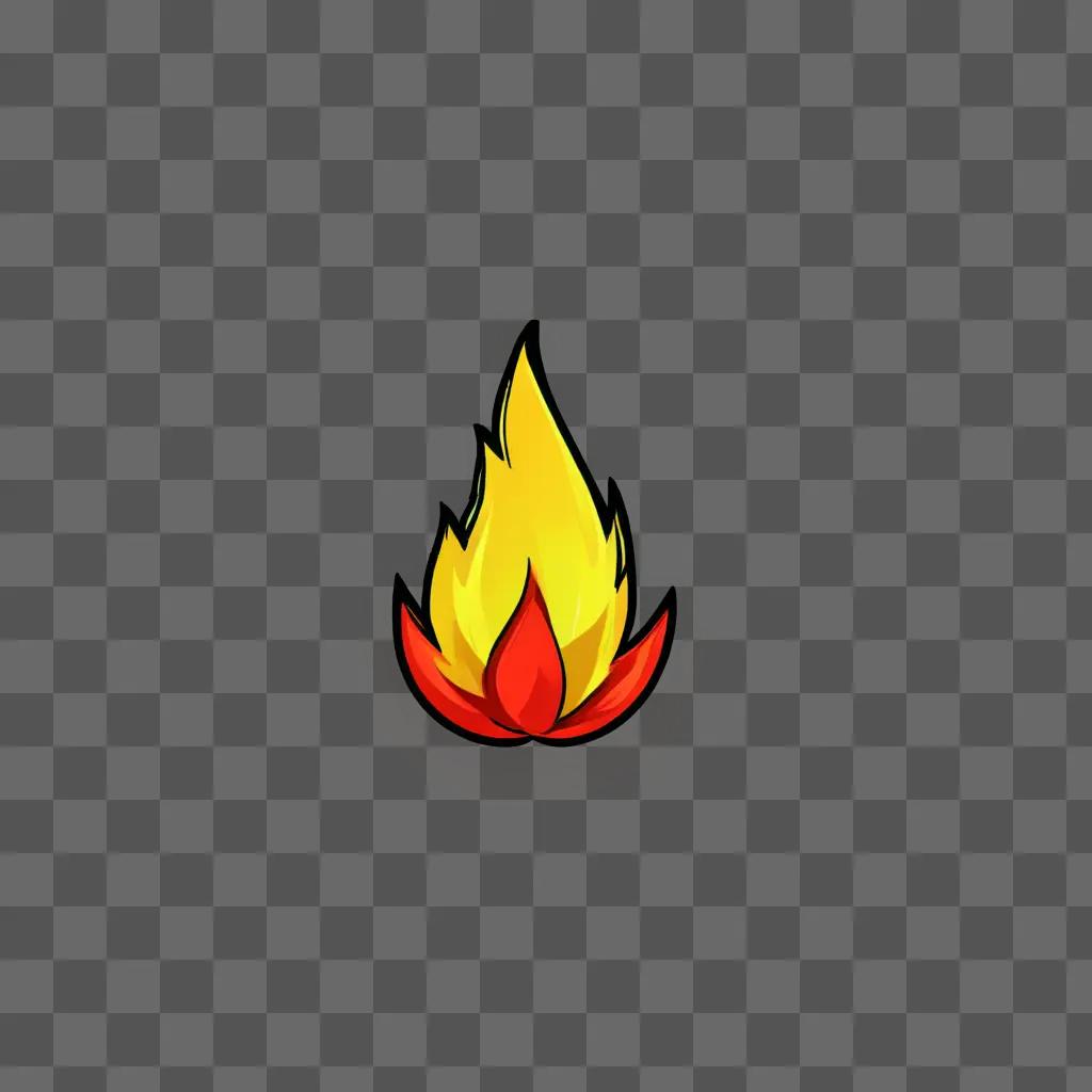 A sketch of a fire on a brown background