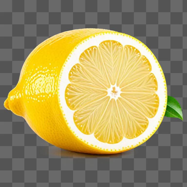 A slice of lemon on a yellow background