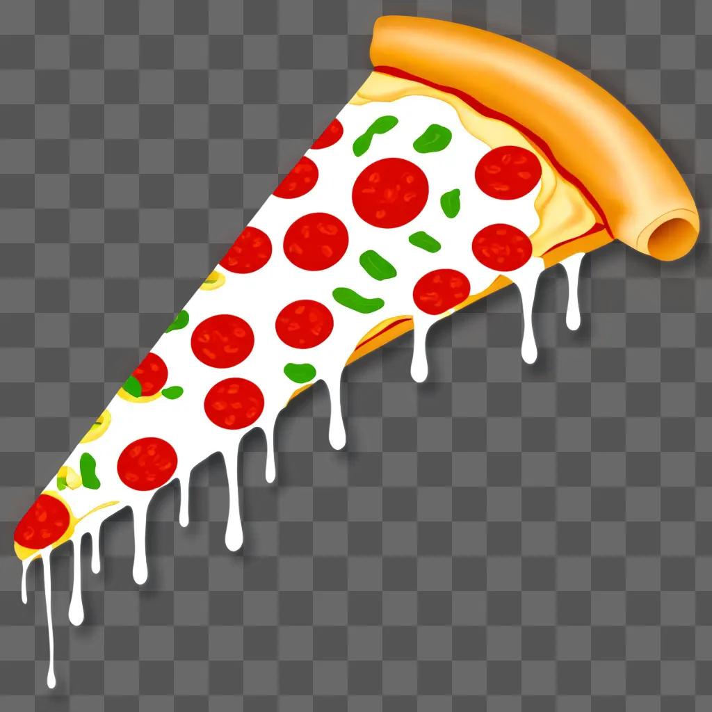 A slice of pizza with black and white clipart