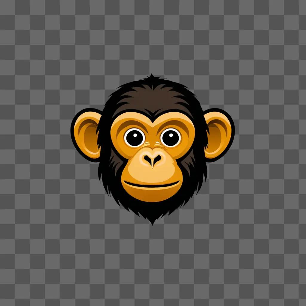 A smiling monkey on a brown background