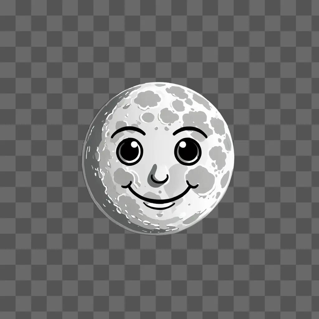 A smiling moon drawn in a cartoon style