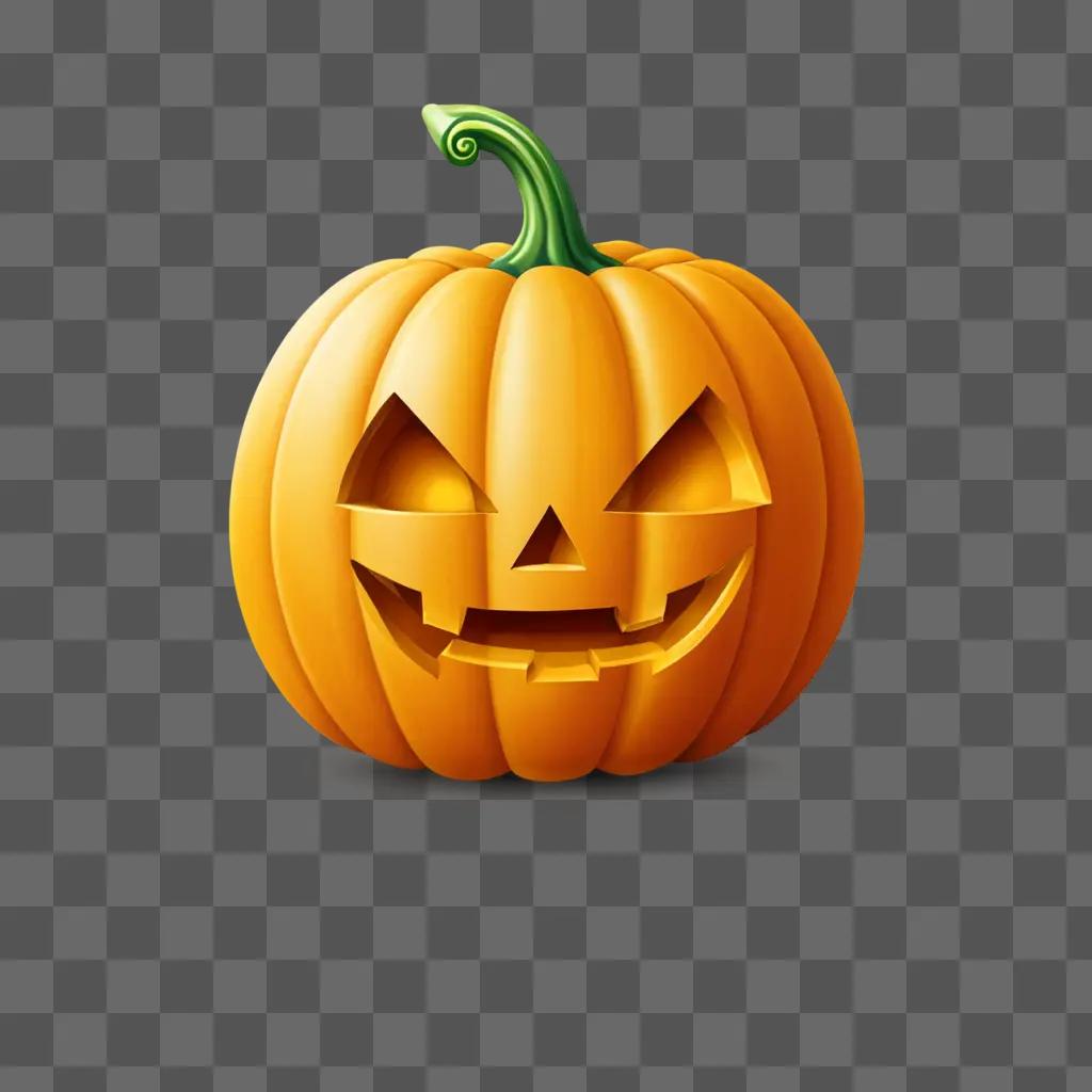 A smiling pumpkin emoji on a orange background