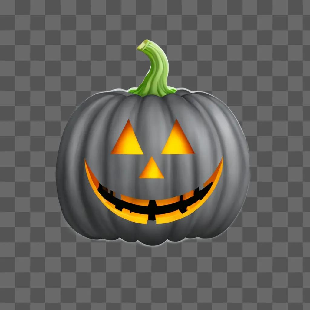 A smiling pumpkin with glowing eyes and mouth