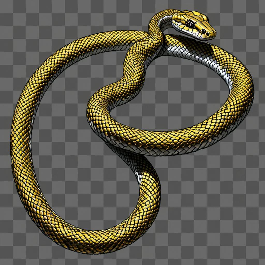 A snake drawing on a brown background