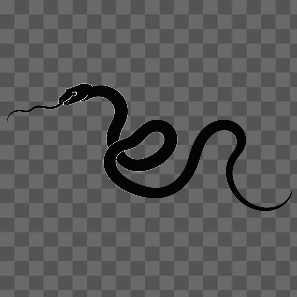 A snake is drawn on a dark background