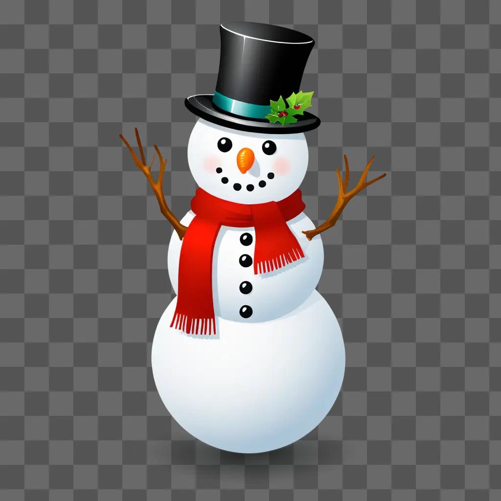 A snowman bear with a hat and scarf