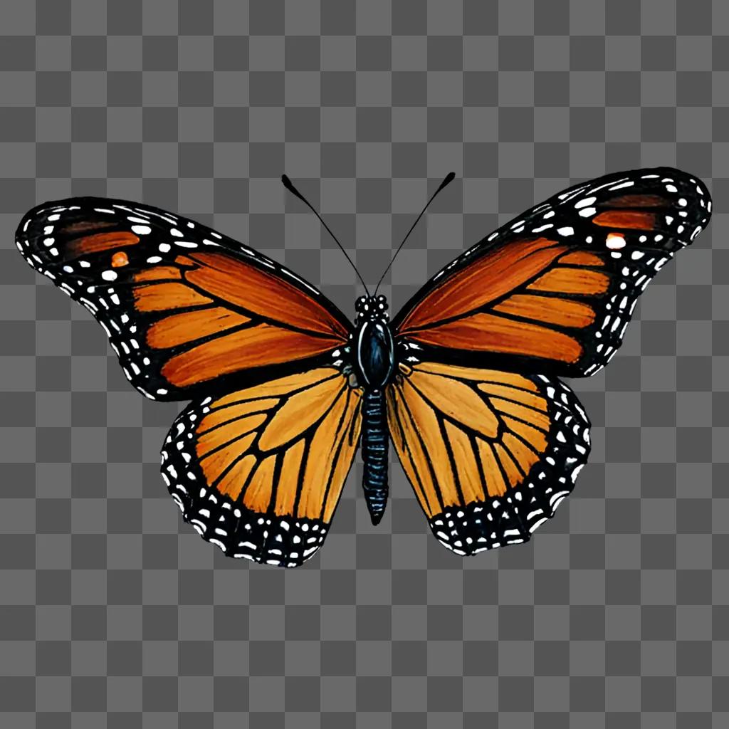 A stunning illustration of a beautiful butterfly on a brown background