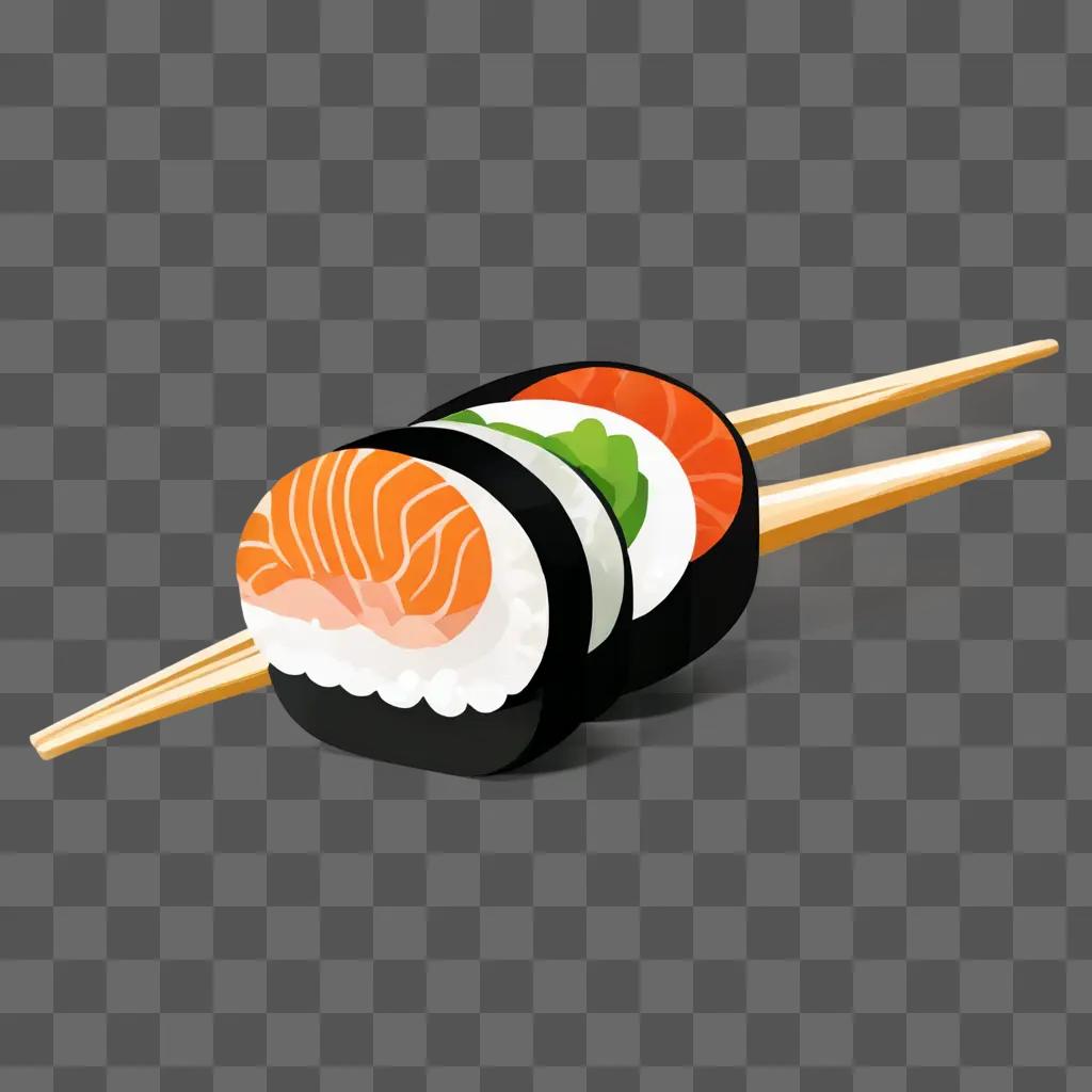 A sushi emoji sitting on a chopstick