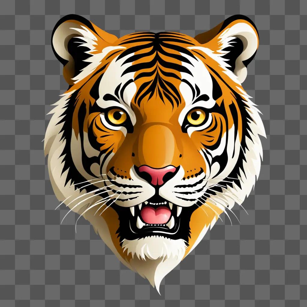 A tiger face emoji with a bright red mouth