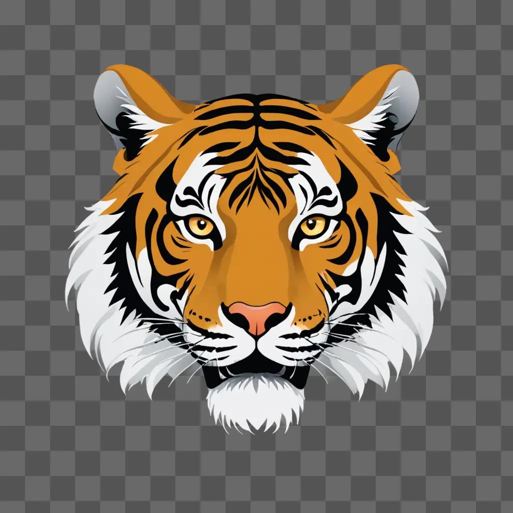 A tigers face is rendered in a sketchy style