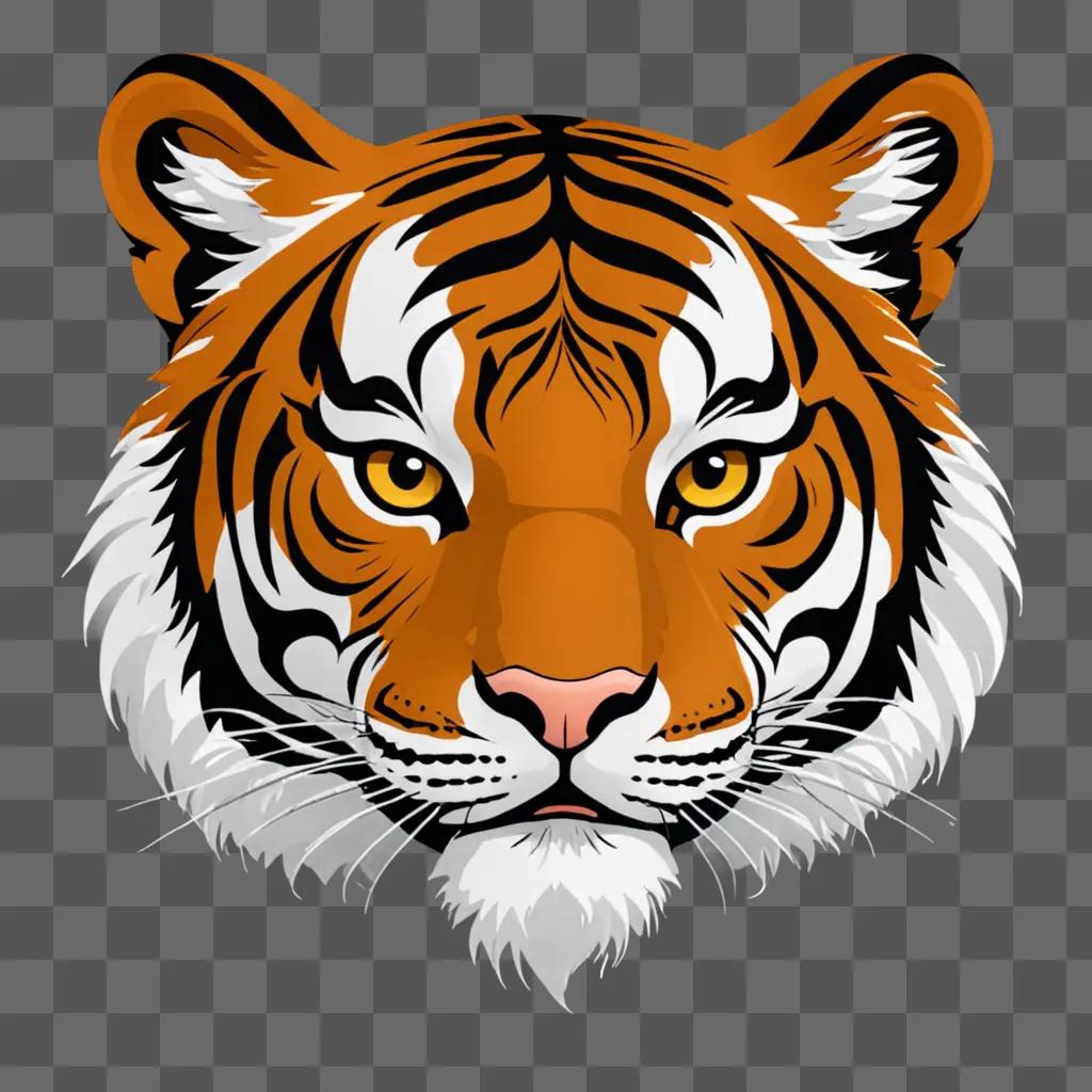 A tigers face with eyes and whiskers in an emoji