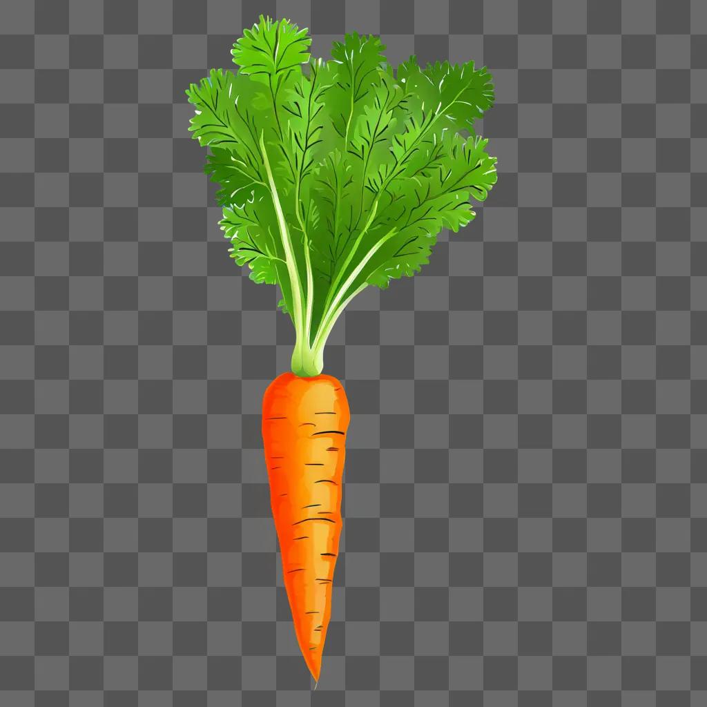 A vibrant carrot drawing on a green background