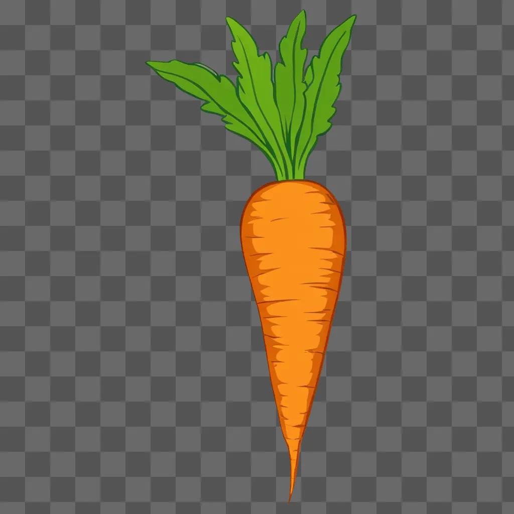 A vibrant carrot drawing on a yellow background