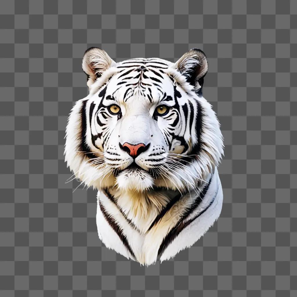 A white Bengal tiger stares into the camera