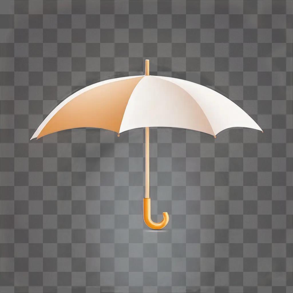 A white and gold umbrella emoji with a pink background