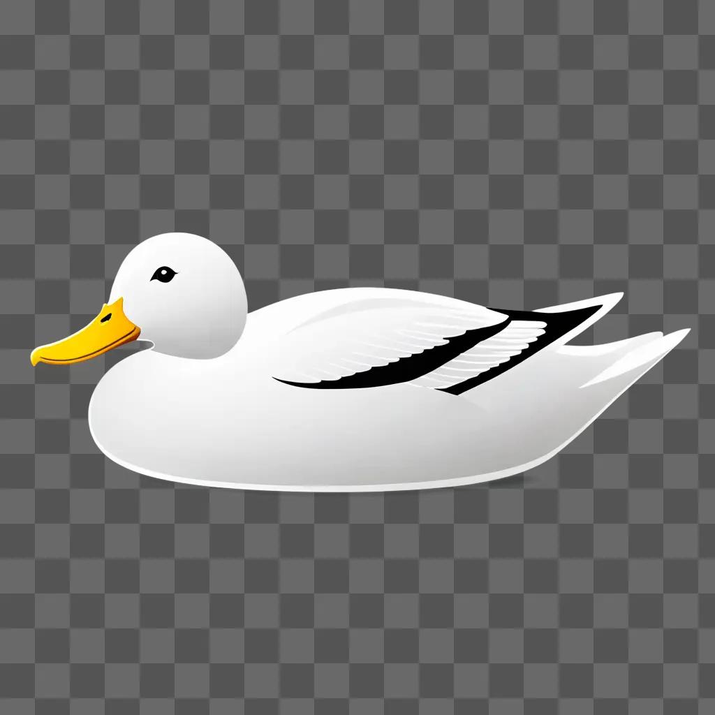 A white duck clipart floating in water