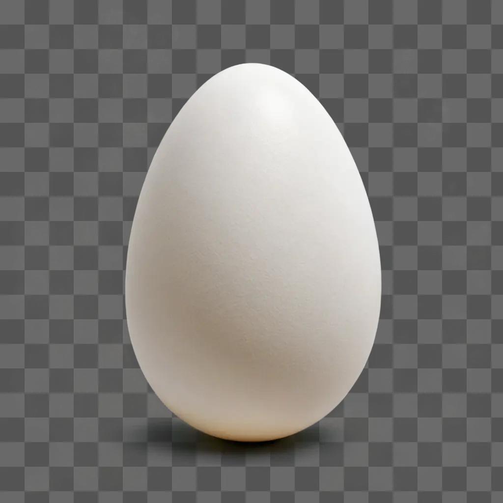 A white egg drawing with a simple shadow