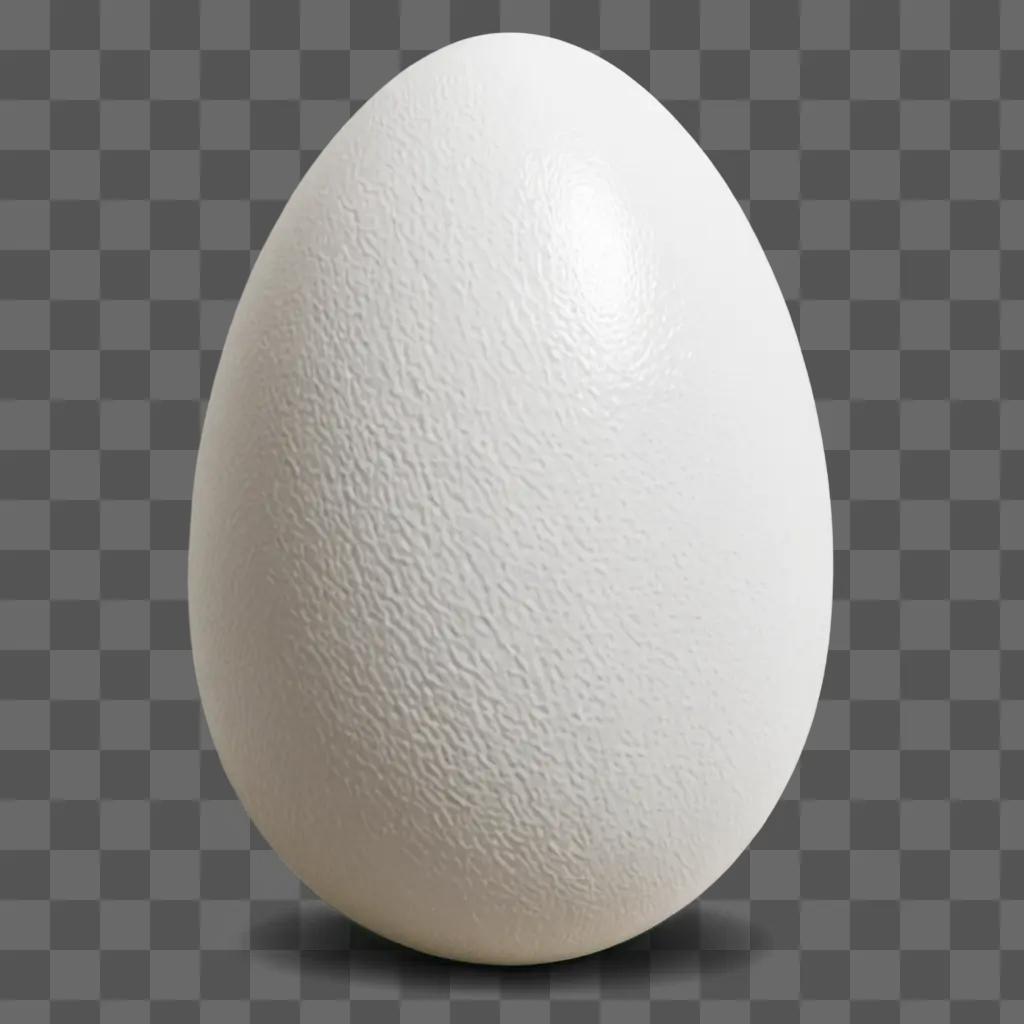 A white egg is drawn in a cartoon style