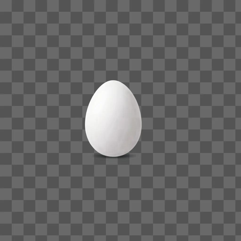 A white egg is drawn on a white background