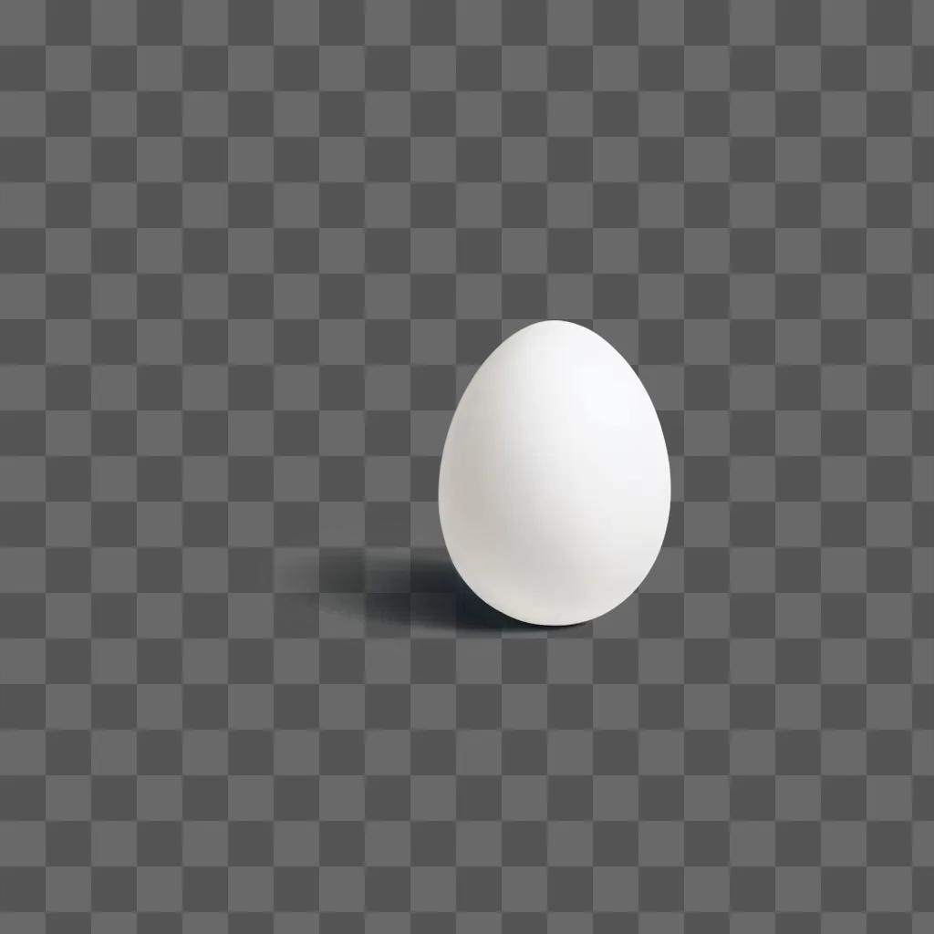 A white egg on a gray background