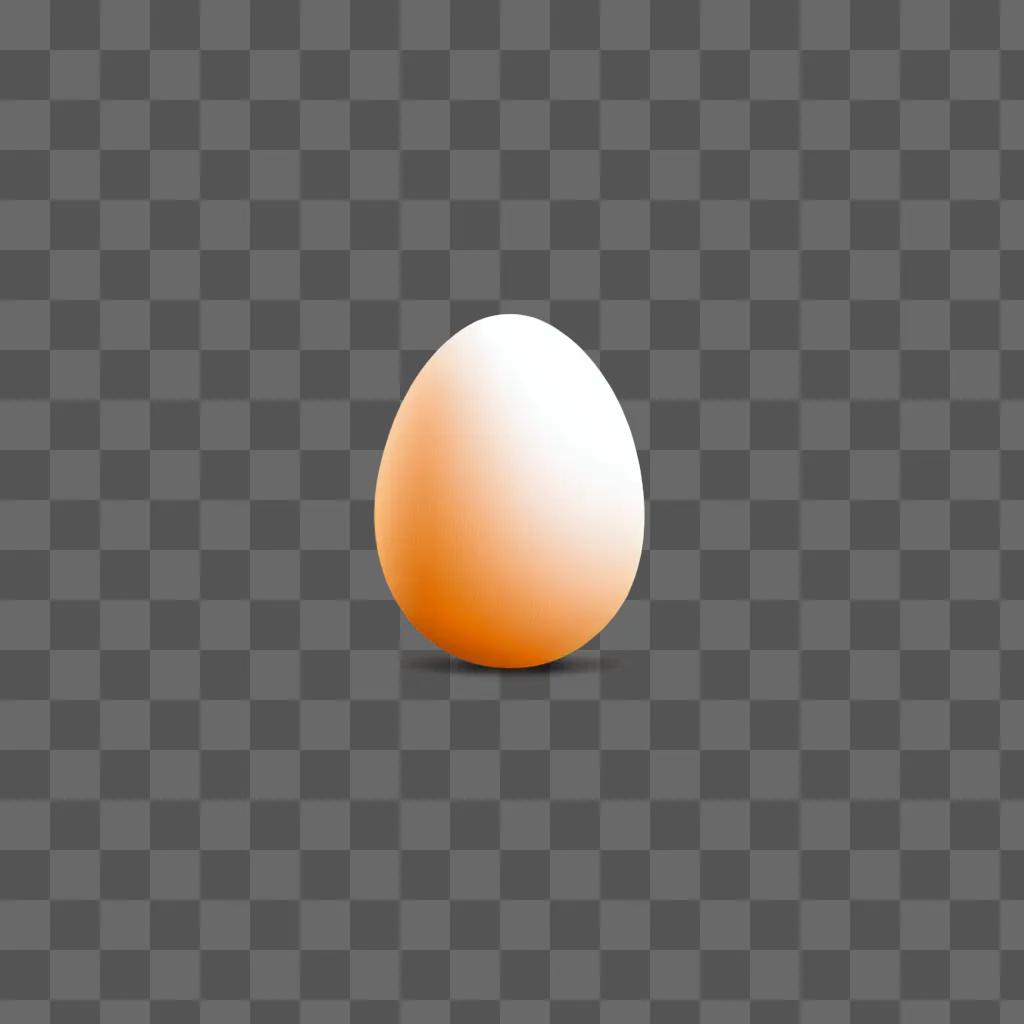 A white egg sits on a beige background