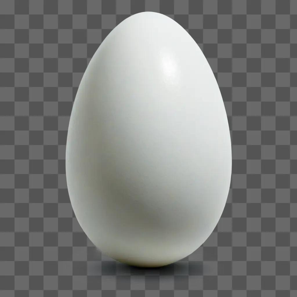 A white egg with a light shadow