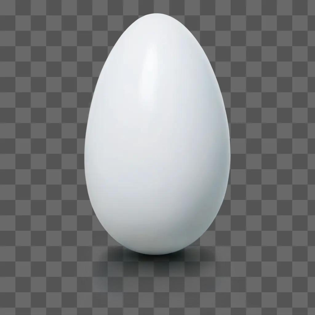 A white egg with a shadow on a side